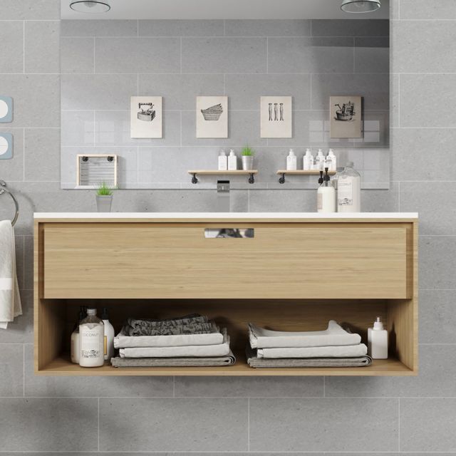 meuble salle de bain suspendu 120 cm