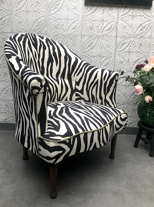 tissu ameublement fauteuil zèbre