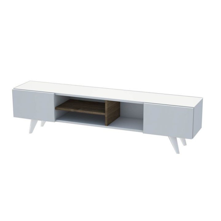 meuble tv blanc dore