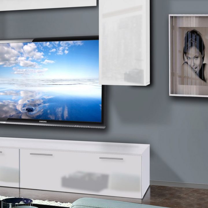 meuble tv mural blanc