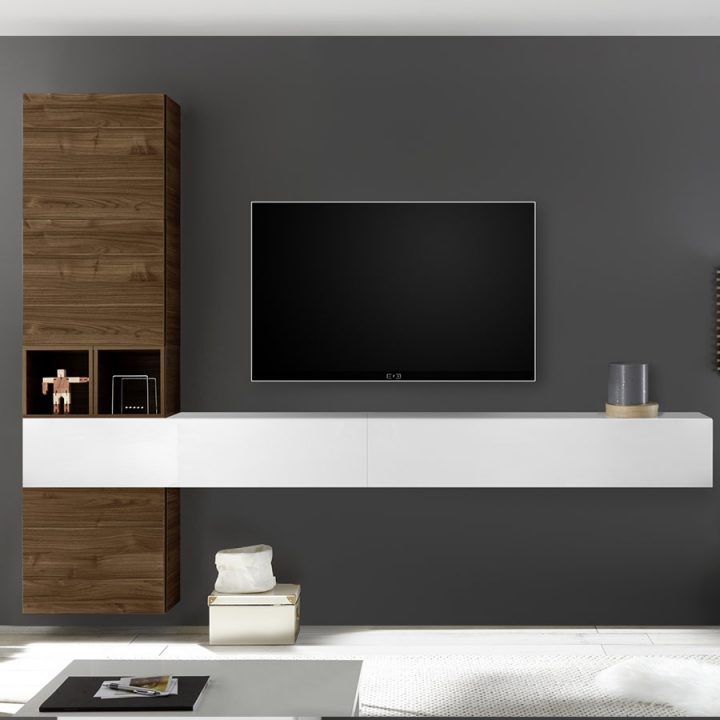 meuble tv fixé au mur