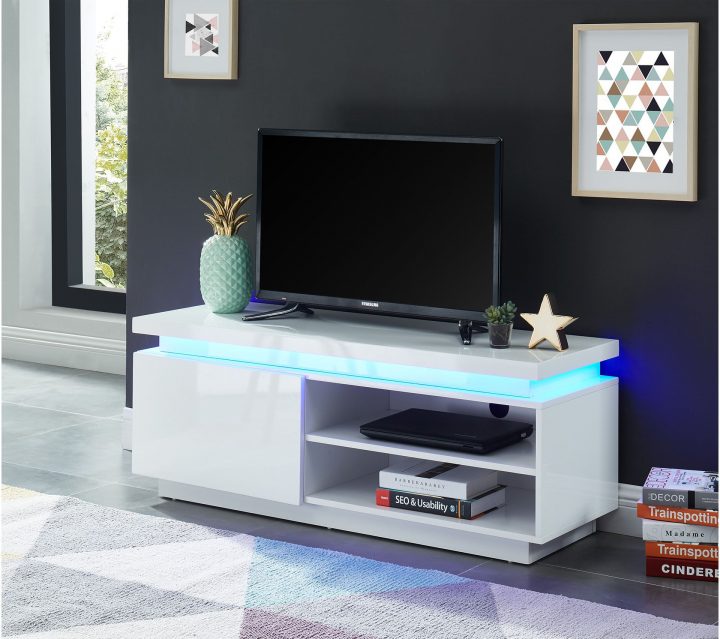 meuble tv blanc 120 cm