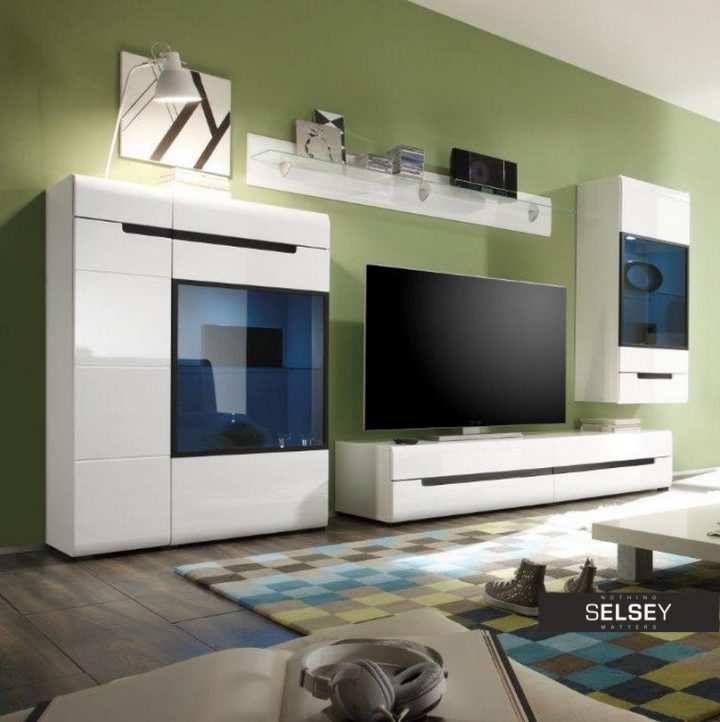 meuble tv 180 cm blanc laqué