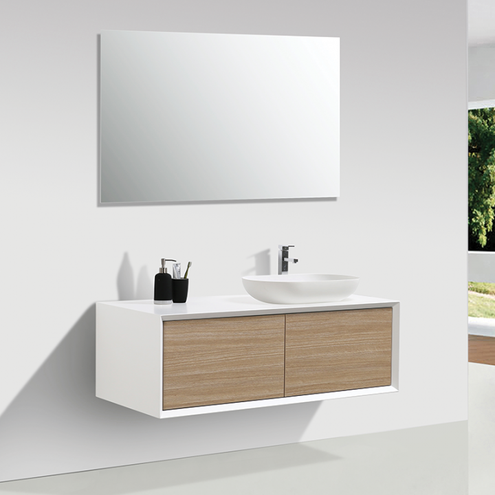 meuble salle de bain double vasque blanc