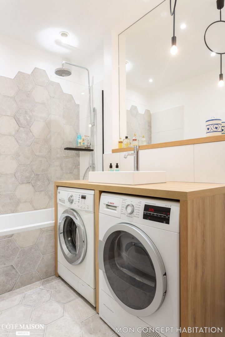 meuble vasque avec emplacement lave-linge