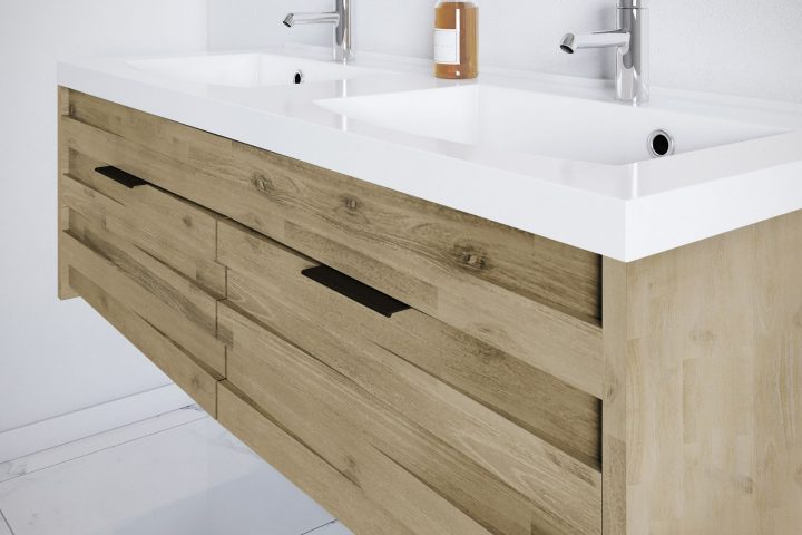 meuble vasque blanc bois