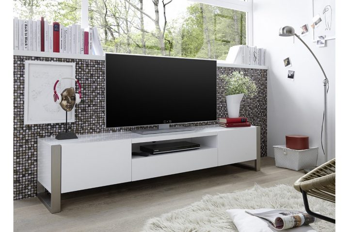 meuble tele blanc mat