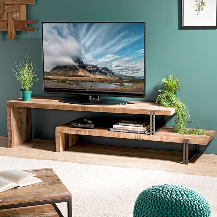 meuble tv bois massif 160 cm