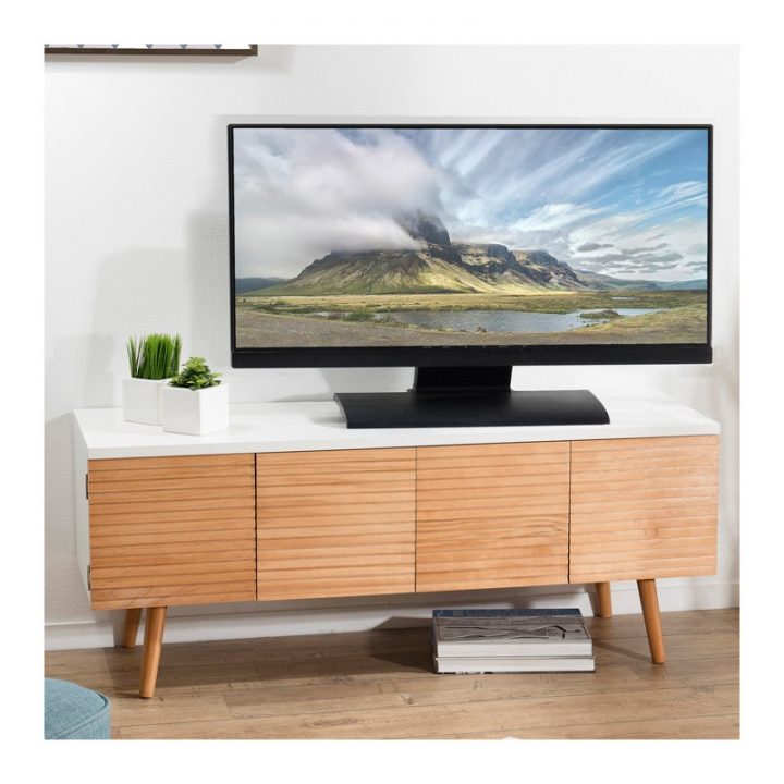 meuble tv scandinave blanc et bois