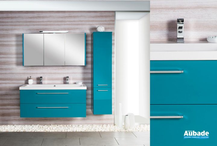 meuble salle de bain turquoise