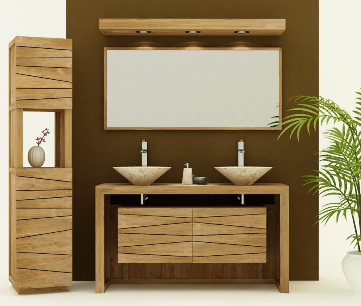 meuble salle de bain en bois pas cher