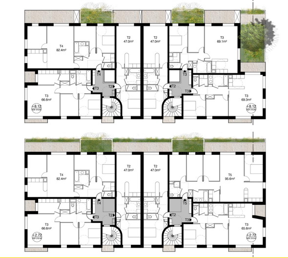 plan immeuble 4 appartements