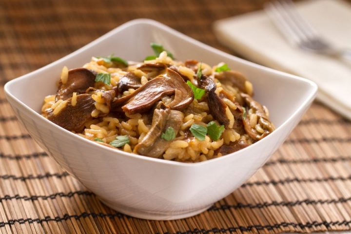 risotto mit getrockneten steinpilzen