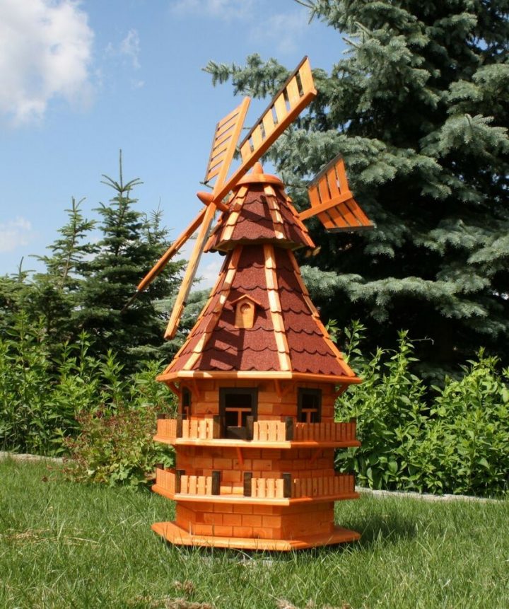 1,50 M Xxl Windmühle Für Den Garten Mit 2 Verschiedenen dedans Moulin À Vent De Jardin