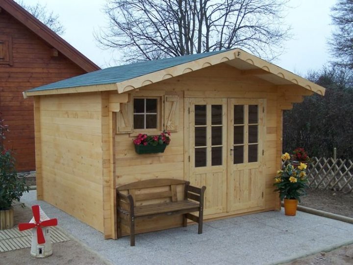 Abri De Jardin En Bois Nice 16.80M² Ep. 42Mm Habrita encequiconcerne Toiture Abri De Jardin Leroy Merlin