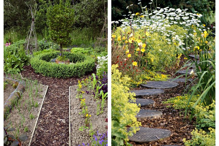 Allée De Jardin. Bois, Pas Japonais, Pierres, Mosaïques, 4 tout Idée Allée De Jardin