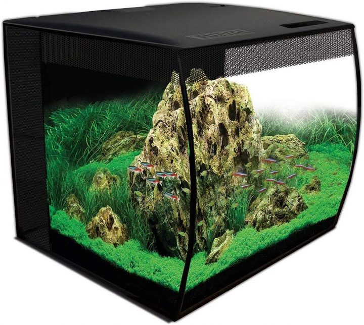 Aquarium Flex Led Sans Meuble Bas, La Vitre Concave Fait De destiné Aquarium Meuble Pas Cher