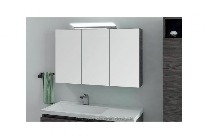 Armoire Miroir Triple Porte Am100 encequiconcerne Meuble Haut Salle De Bain Avec Miroir