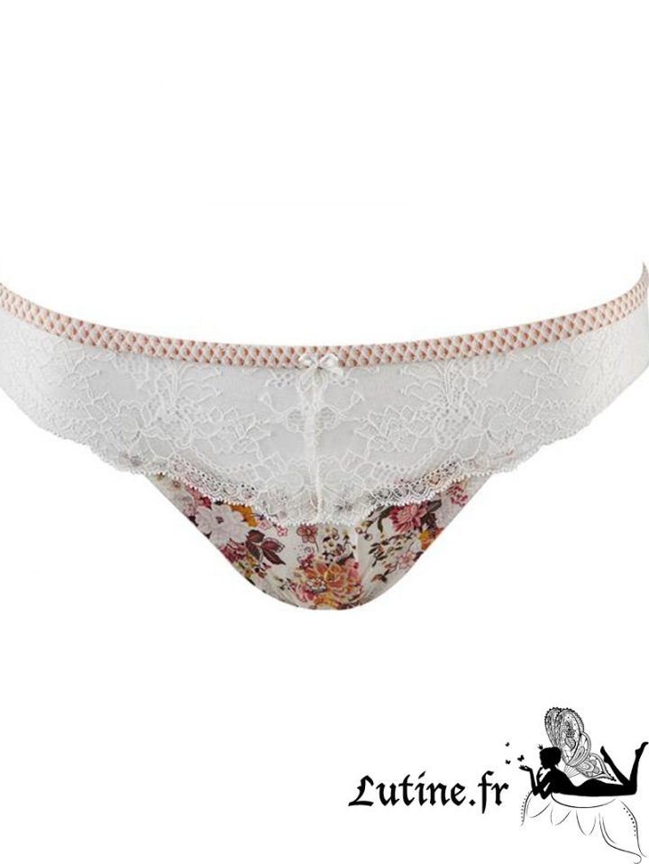 Aubade Fleurs De Plaisir Tanga Dentelle Nacre intérieur Aubade Jardin Des Délices