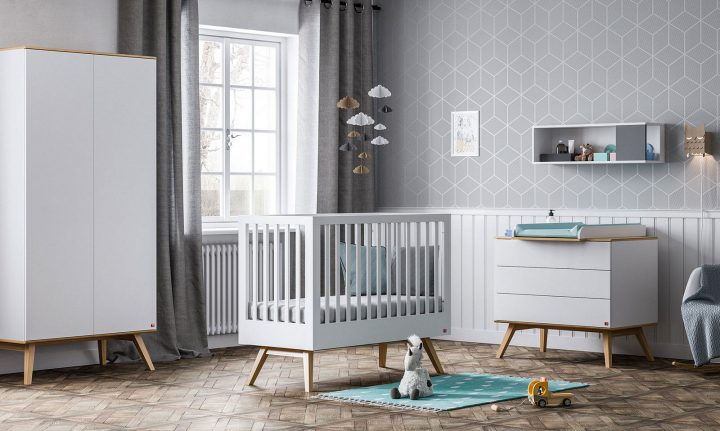 Baby Vox Nature Blanc – 3 Meubles – Lit 140X70, Commode, Armoire 2 Portes serapportantà Chambre Bébé Complète Évolutive