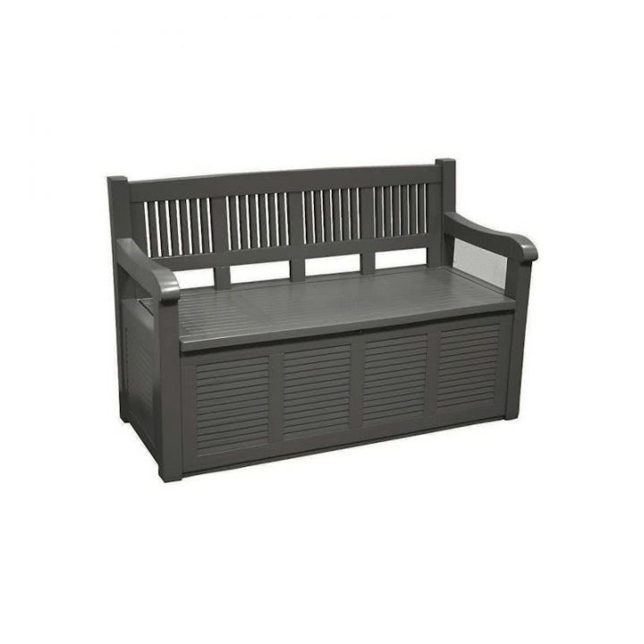 Banc En Plastique Avec Coffre Gris à Banc De Jardin Plastique