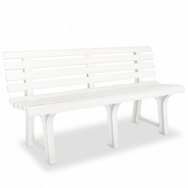 Bancs De Jardin Banc De Jardin 145,5 Cm Plastique Blanc destiné Banc De Jardin Plastique