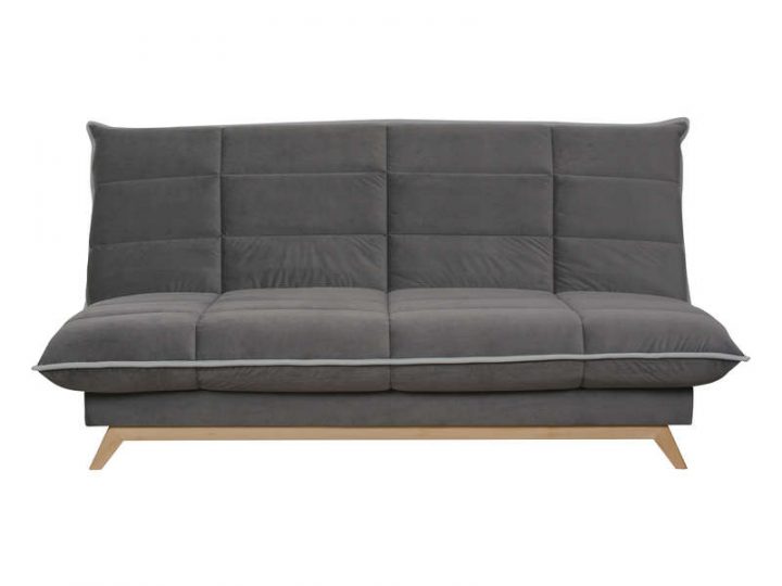 Banquette-Lit Clic-Clac Dunlopillo Toundra Coloris Gris dedans Clic Clac Conforama