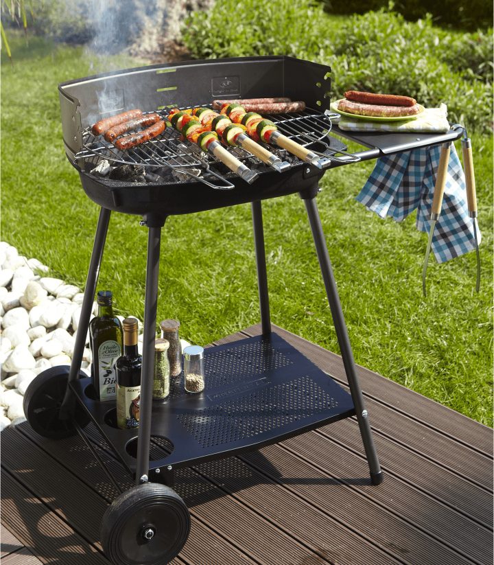 Barbecue Au Charbon De Bois Naterial Corfou, Gris | Leroy intérieur Sensea Komi