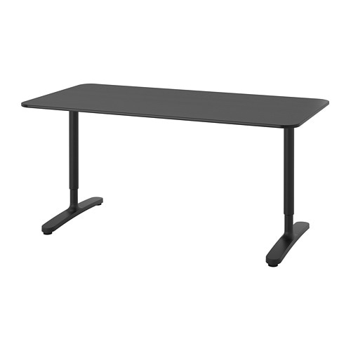 Bekant Desk – Black Stained Ash Veneer/Black – Ikea intérieur Bureau Ikea Gamer