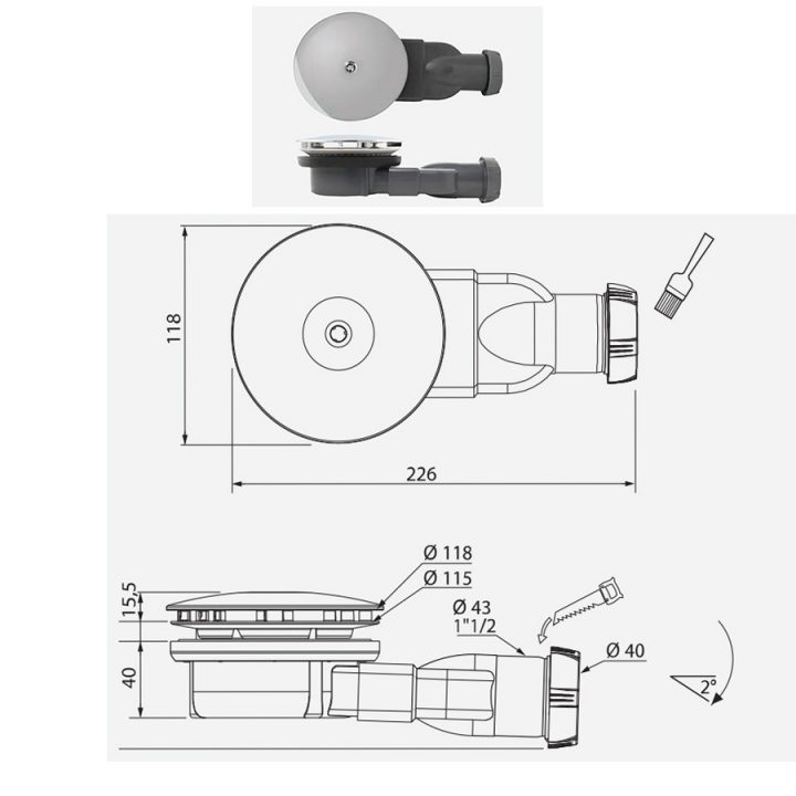 Bonde De Douche Extra-Plate Wirquin – Ø 90Mm intérieur Bonde Douche Extra Plate