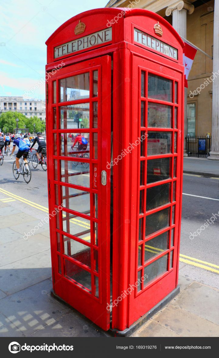 Britânico Cabine Telefônica Em Londres, Reino Unido intérieur Cabine Rectangulaire Street 90X115 Cm