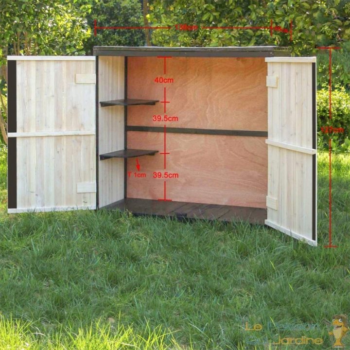 Cabane De Jardin En Bois, Noire, 2 Portes, Pour Rangement à Cabane De Jardin