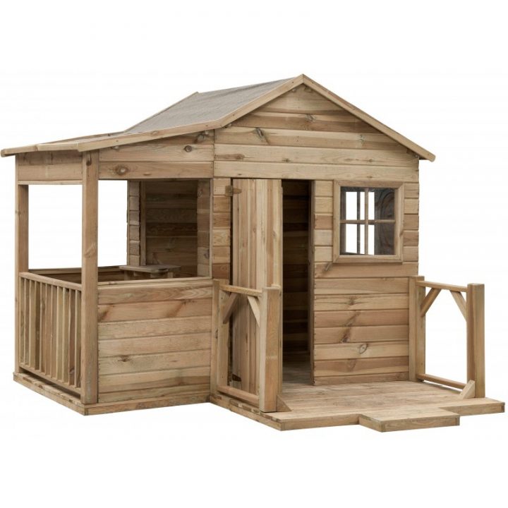 Cabane De Jeux Pour Enfants Avec Terrasse En Bois Laura dedans Cabane De Jardin Enfant Bois