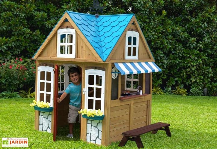 Cabane Maison D’enfant En Bois Seaside Cottage – Kidkraft concernant Maison De Jardin Pour Enfant