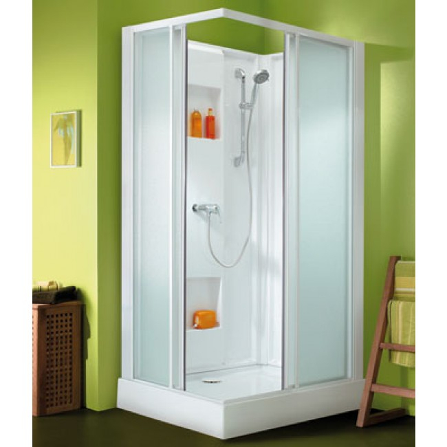 Cabine De Douche 100 X 80 Cm – Accès D'Angle Par Portes dedans Cabine De Douche