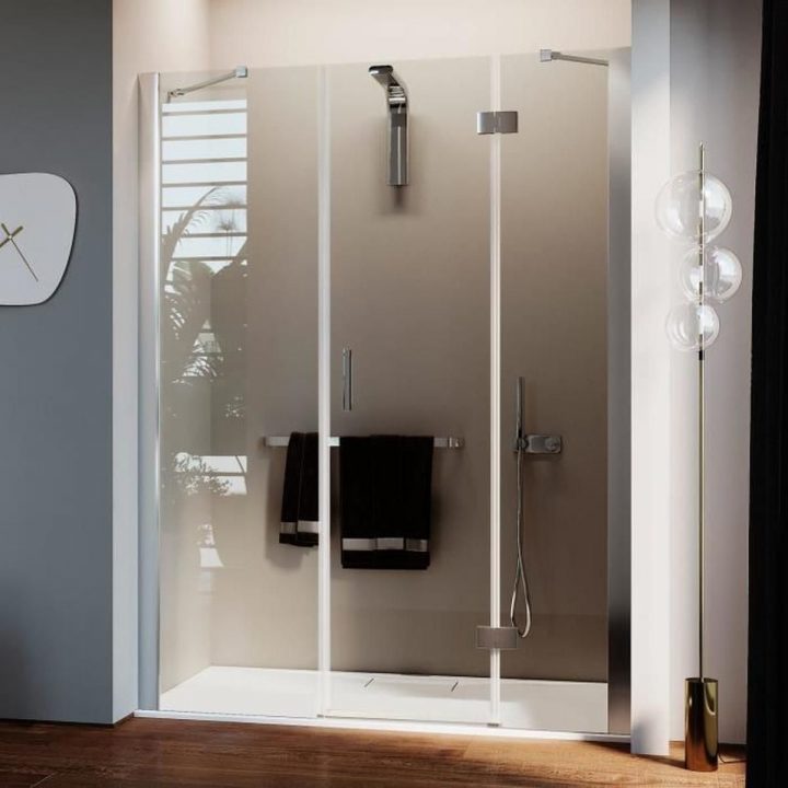 Cabine De Douche 120Cm H190 Verre Transparent Avec Easy-Clean Mod. Flip  Porte + Fixe destiné Cabine De Douche 90X120