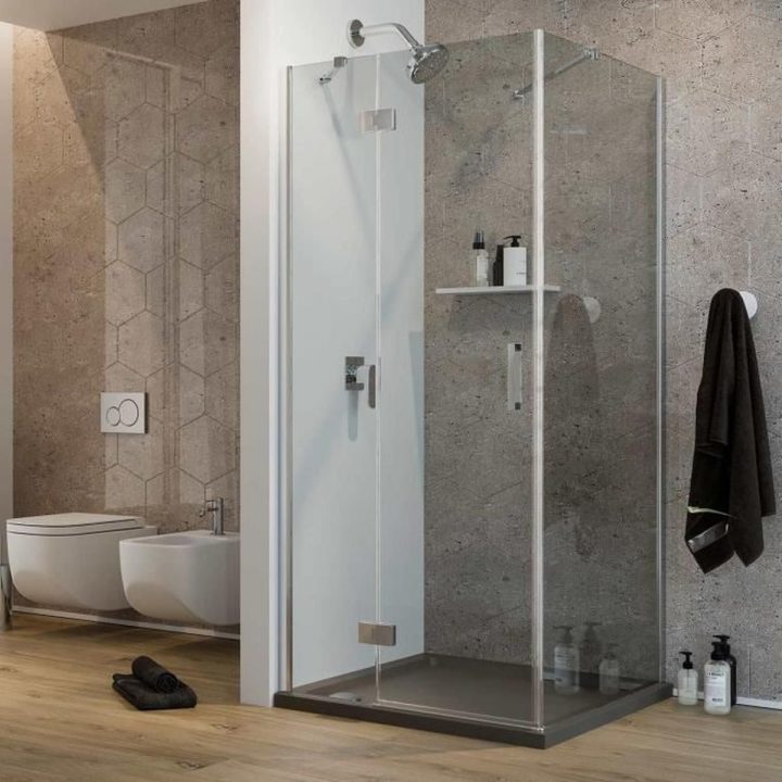 Cabine De Douche 75X70 Cm H198 Transparent Avec Easyclean Mod. Flip Porte +  Fixe destiné Receveur De Douche 70X90