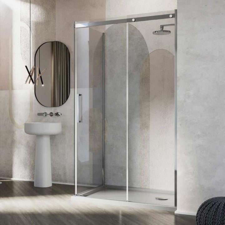 Cabine De Douche 90X120 Cm H200 Transparent Ouverture Vers tout Cabine De Douche 90X120