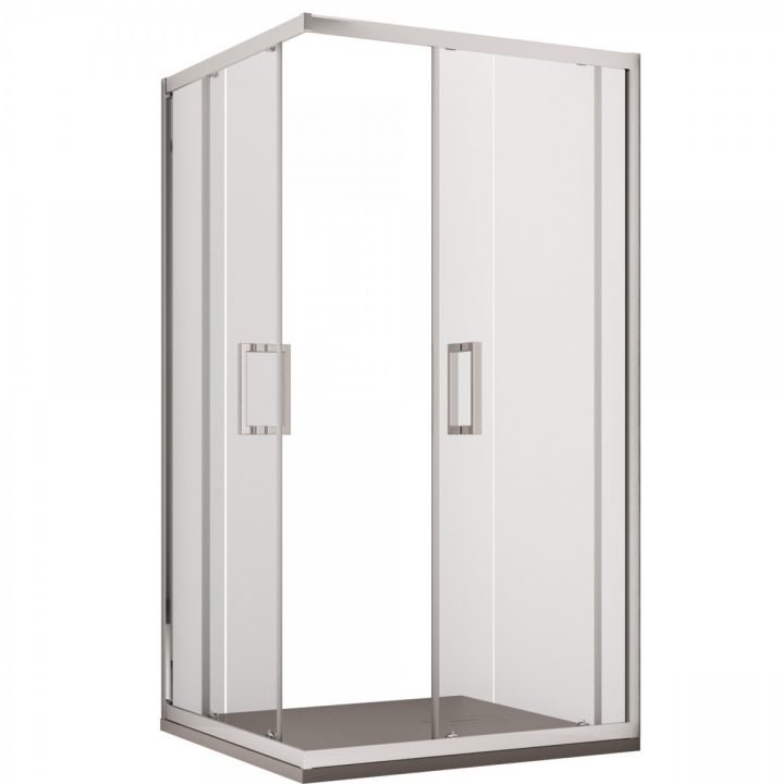 Cabine De Douche Angle H195 Cm Avec Deux Portes Coulissantes En Cristal  Opaque 6Mm Adry à Cabine De Douche 75X75