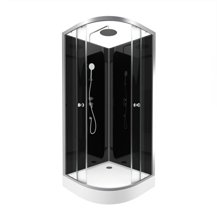 Cabine De Douche Eclipse Ronde 90 X 90 Cm Aurlane – Mr.bricolage tout Cabine De Douche Mr Bricolage