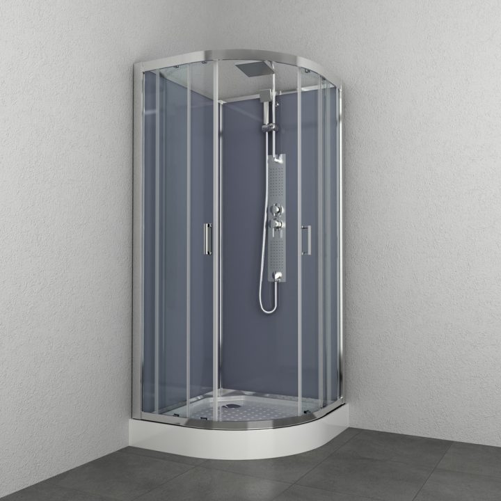 Cabine De Douche Everest 1/4 Rond 90 X 90 X 225 Cm Allibert – Mr.bricolage tout Cabine De Douche Mr Bricolage