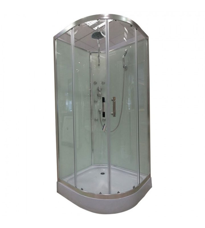 Cabine De Douche Hydro 90X90X225 Chrome Verre 5Mm serapportantà Bloc Douche