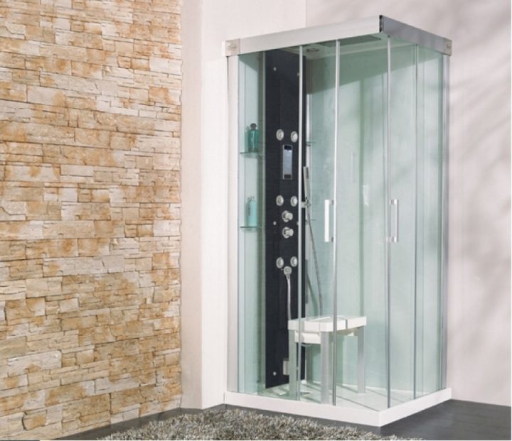 Cabine De Douche Kinform Hydro+Hammam 100X80 – Coulissante serapportantà Cabine Douche 90X120