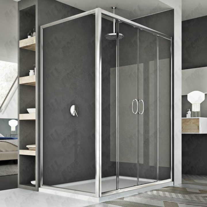 Cabine Douche 90X120 Cm H185 Transparent Modèle Replay Duo 2 Portillons tout Cabine De Douche 90X120