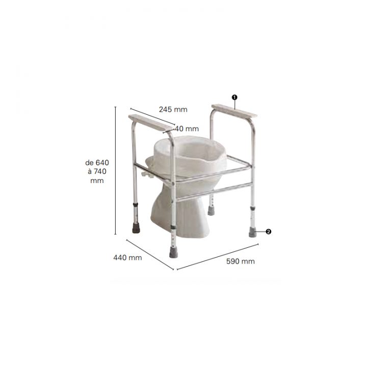 Cadre De Toilette Invacare Adeo – Maintien À Domicile, Wc concernant Toilette À Domicile