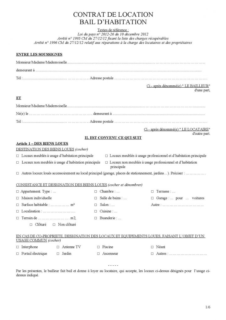 Calaméo – Modèle De Contrat De Location Bail D'habitation avec Modèle Bail Meublé