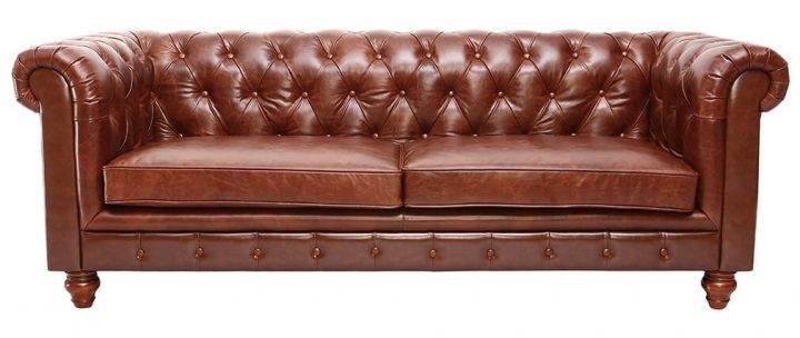 Canapé Cuir Vintage 3 Places Chesterfield – Cuir De Buffle avec Canapé Cuir Buffle Épais