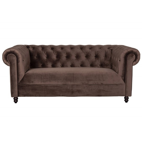 Canapé Velours Chester Dutchbone Sofa Fauteuil Rétro 3 dedans Canape Velour Marron