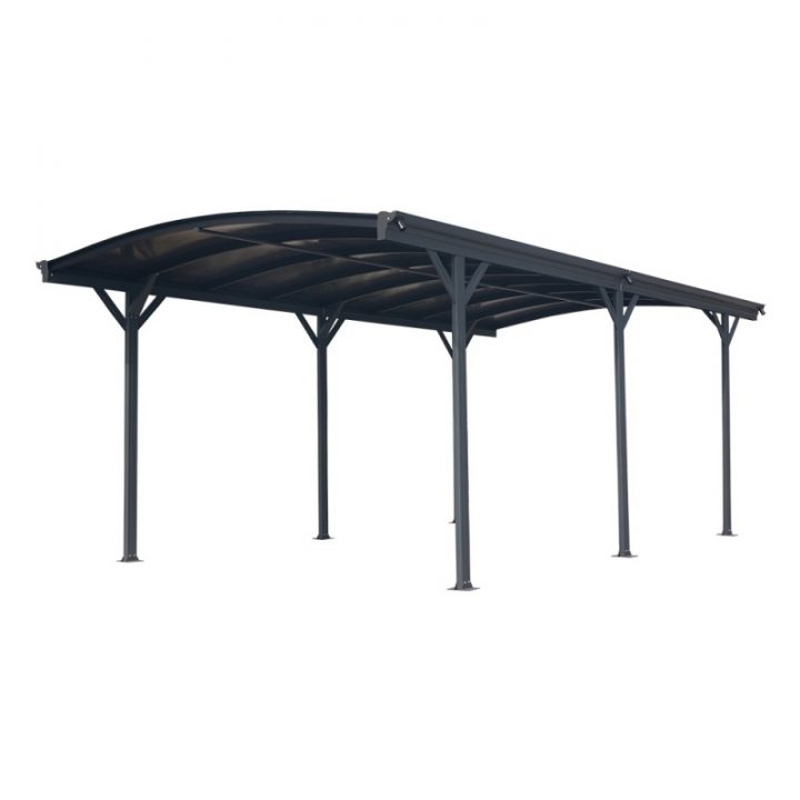 Carport En Alu Anthracite 3X5,76M Et Polycarbonate 6Mm X-Metal à Pergola Bois 3X5