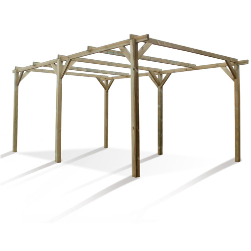 Carport Robin En Pin Traité 15M2 Pergola Premier Prix 15M2 pour Carport Bois Brico Depot